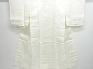 アンティーク　本麻透かし織波に花模様長襦袢